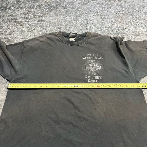 Harley Davidson T Shirt Mens XL Black Faded Vintage Y2K Double Sided Graphic - Picture 8 of 11